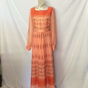 Vintage Alfred Shaheen Hawaiian Print Long Dress